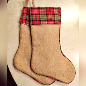 Christmas Burlap Stockings (Pair)